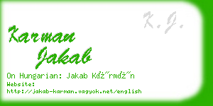 karman jakab business card